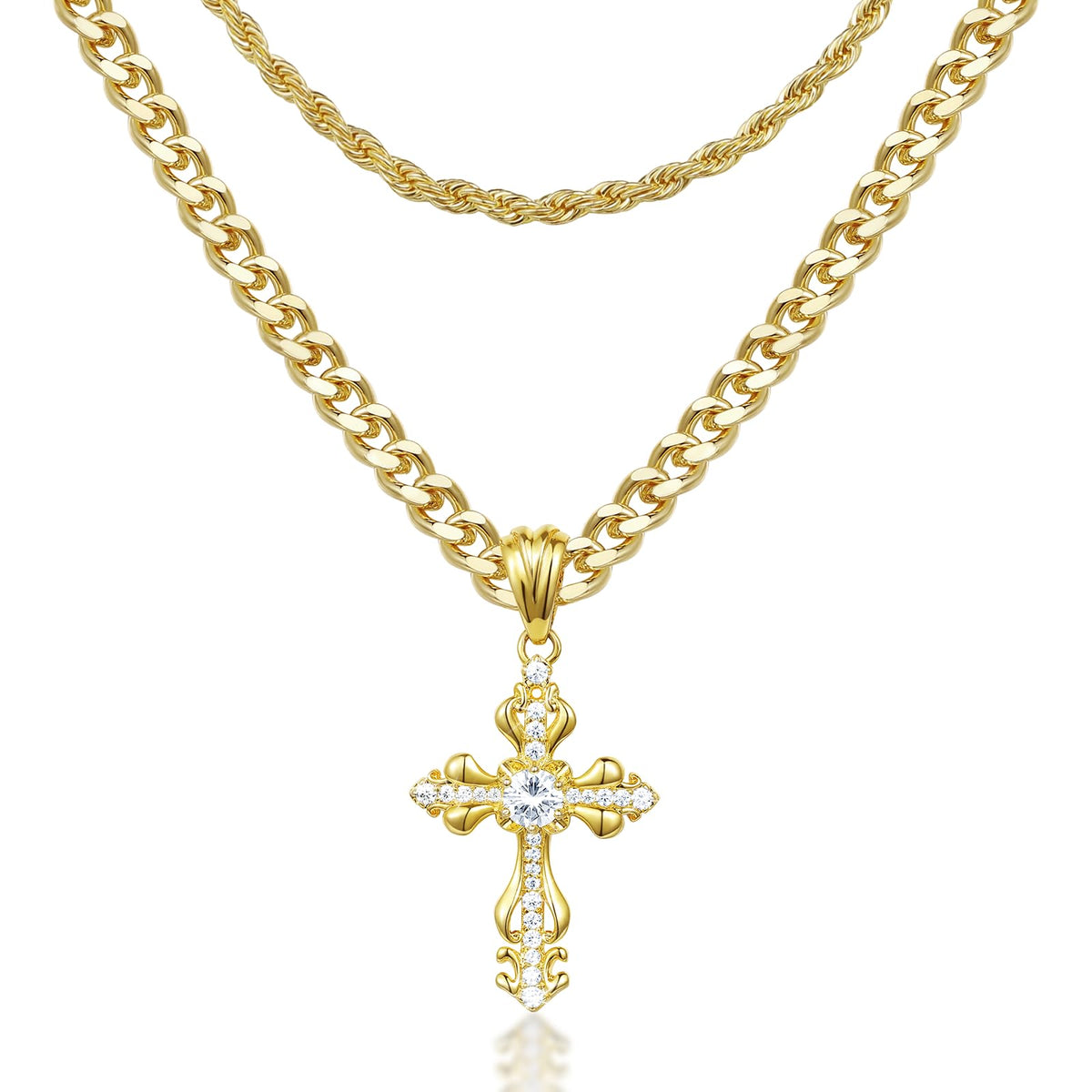 Cross Necklace Cubic Zirconia Faith Pendant