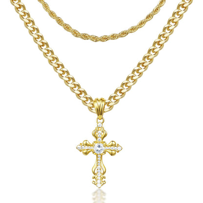 Cross Necklace Cubic Zirconia Faith Pendant