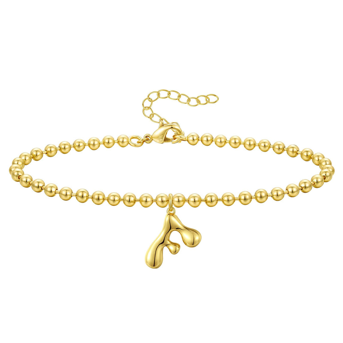 Gold Plated Beaded Initial Bracelets