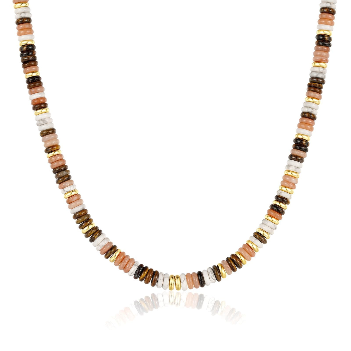 Boho Colorful Beaded Choker Natural Stone Necklace
