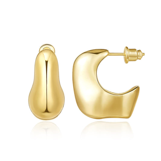 Chunky Gold Hoop Earrings