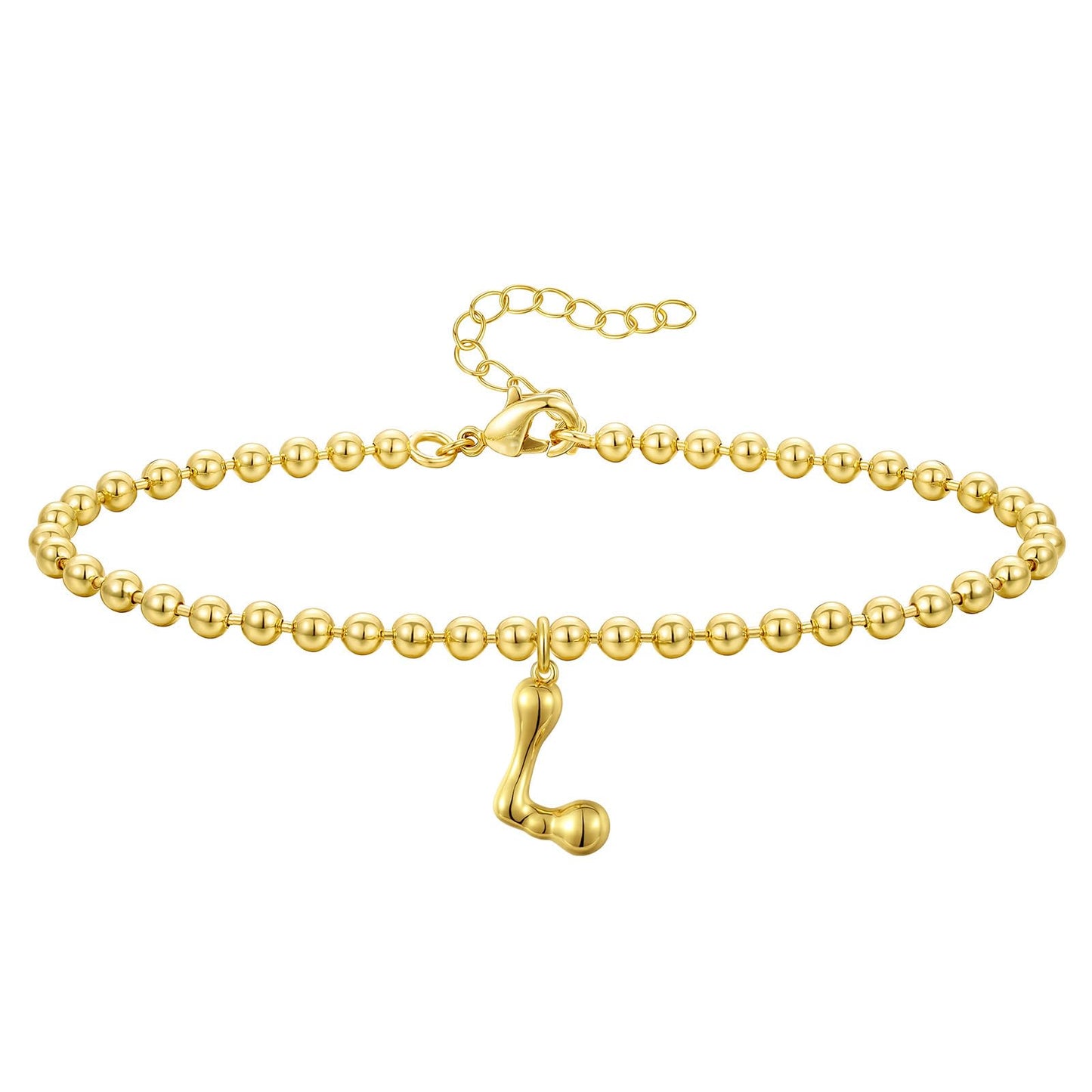 Gold Plated Beaded Initial Bracelets