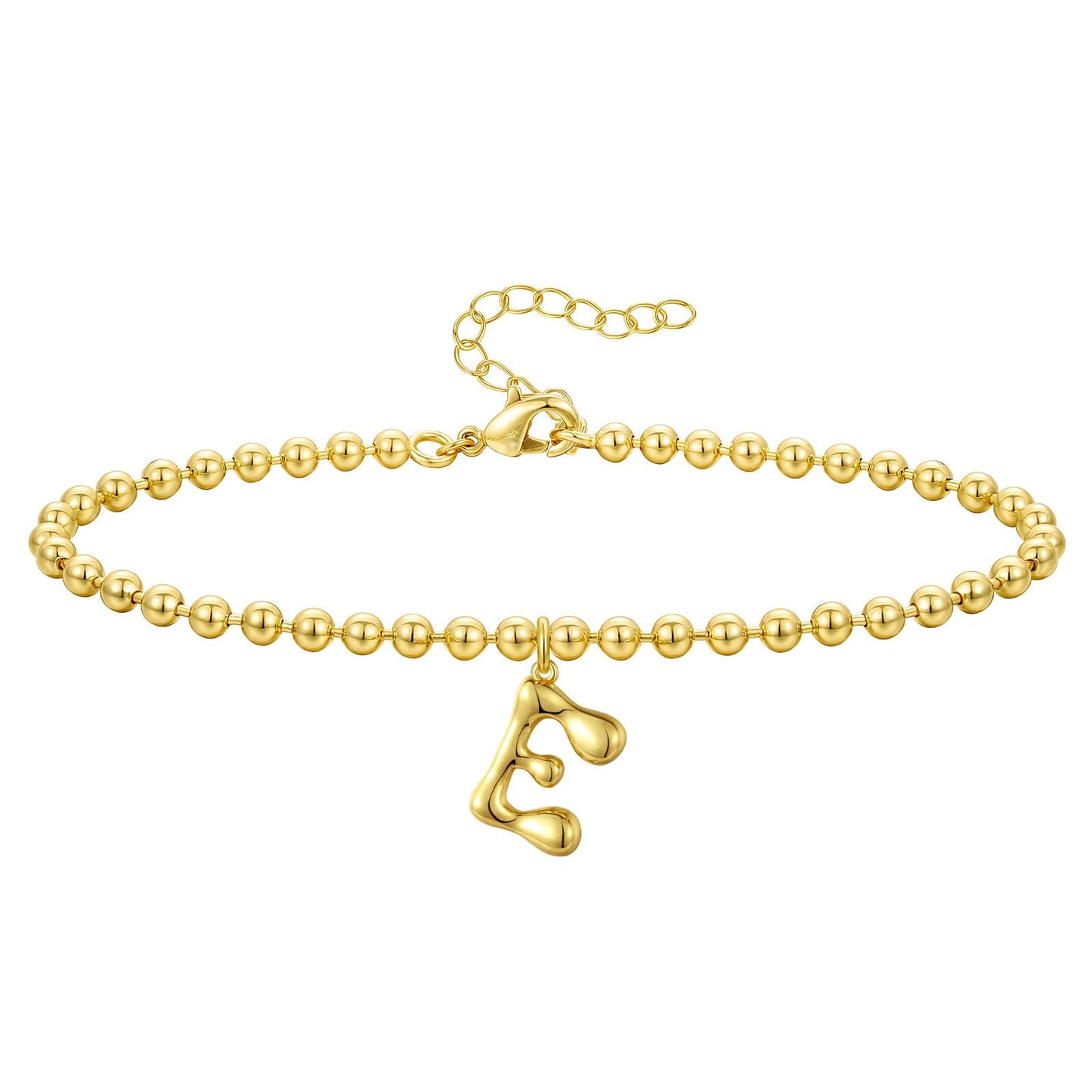Gold Plated Beaded Initial Bracelets