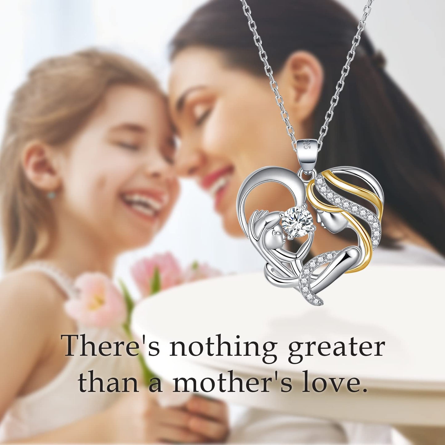 Sterling Silver Mom Necklace