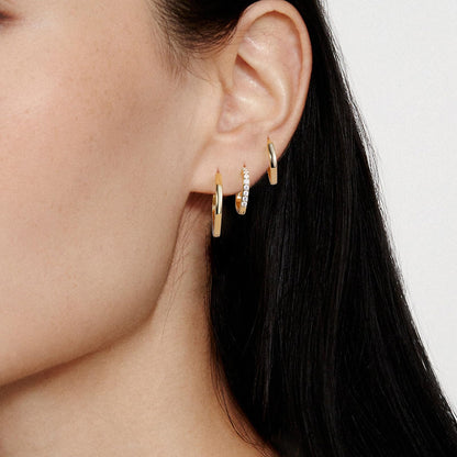 Gold Plated Huggie Earrings Set