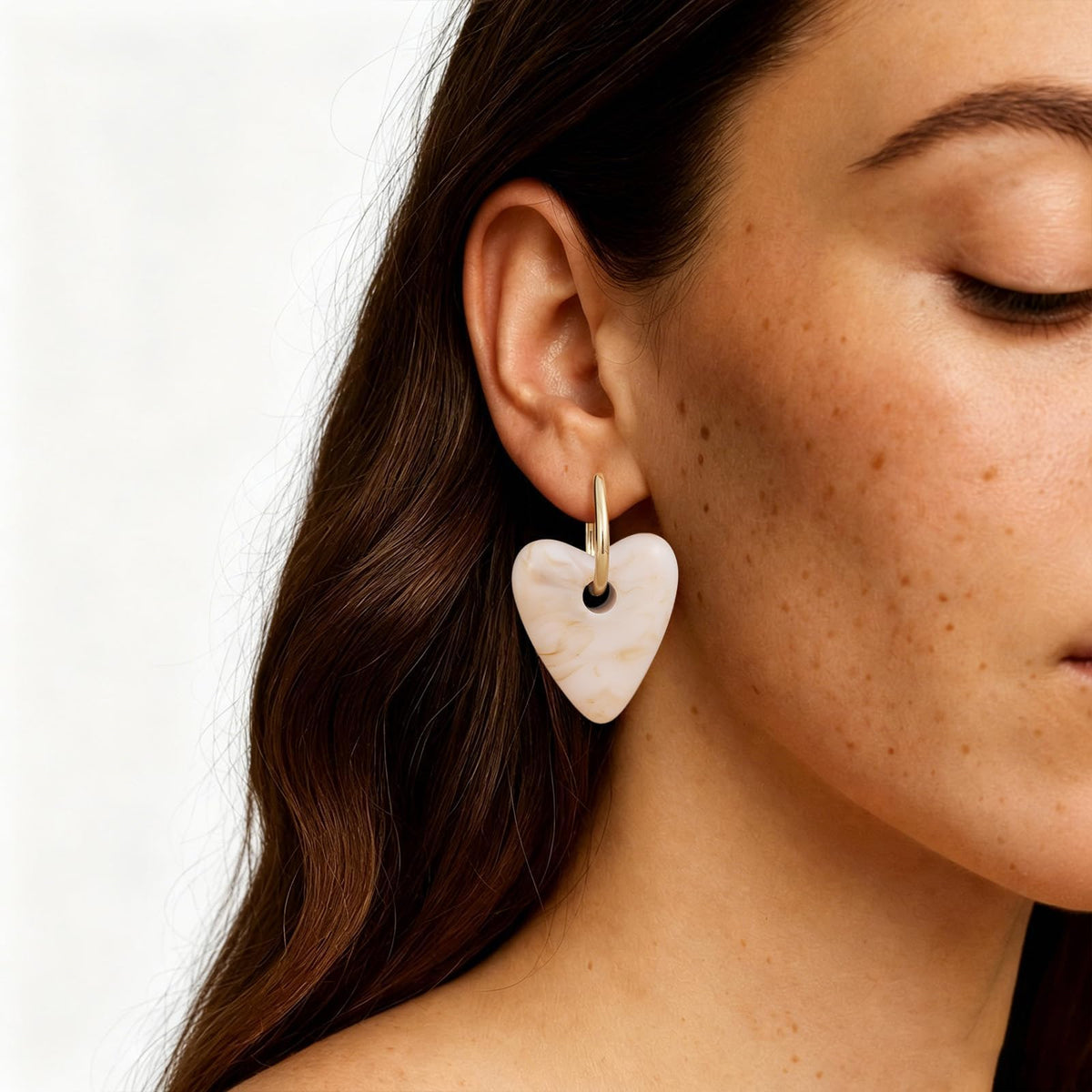 Resin Heart Earrings