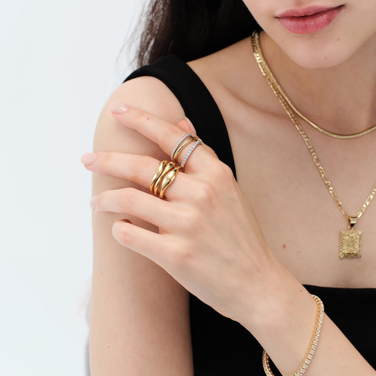 Gold Plated Stackable Open Band Ring