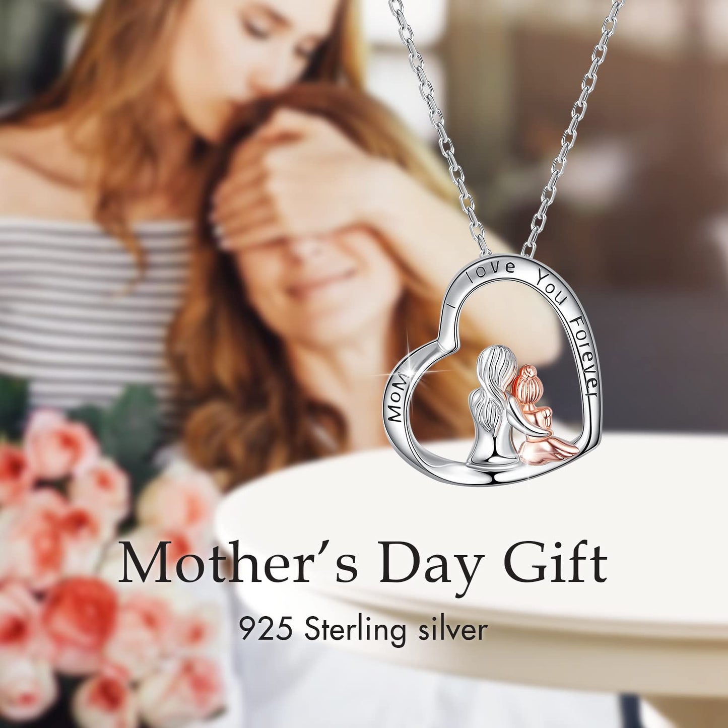 Sterling Silver Mom Necklace