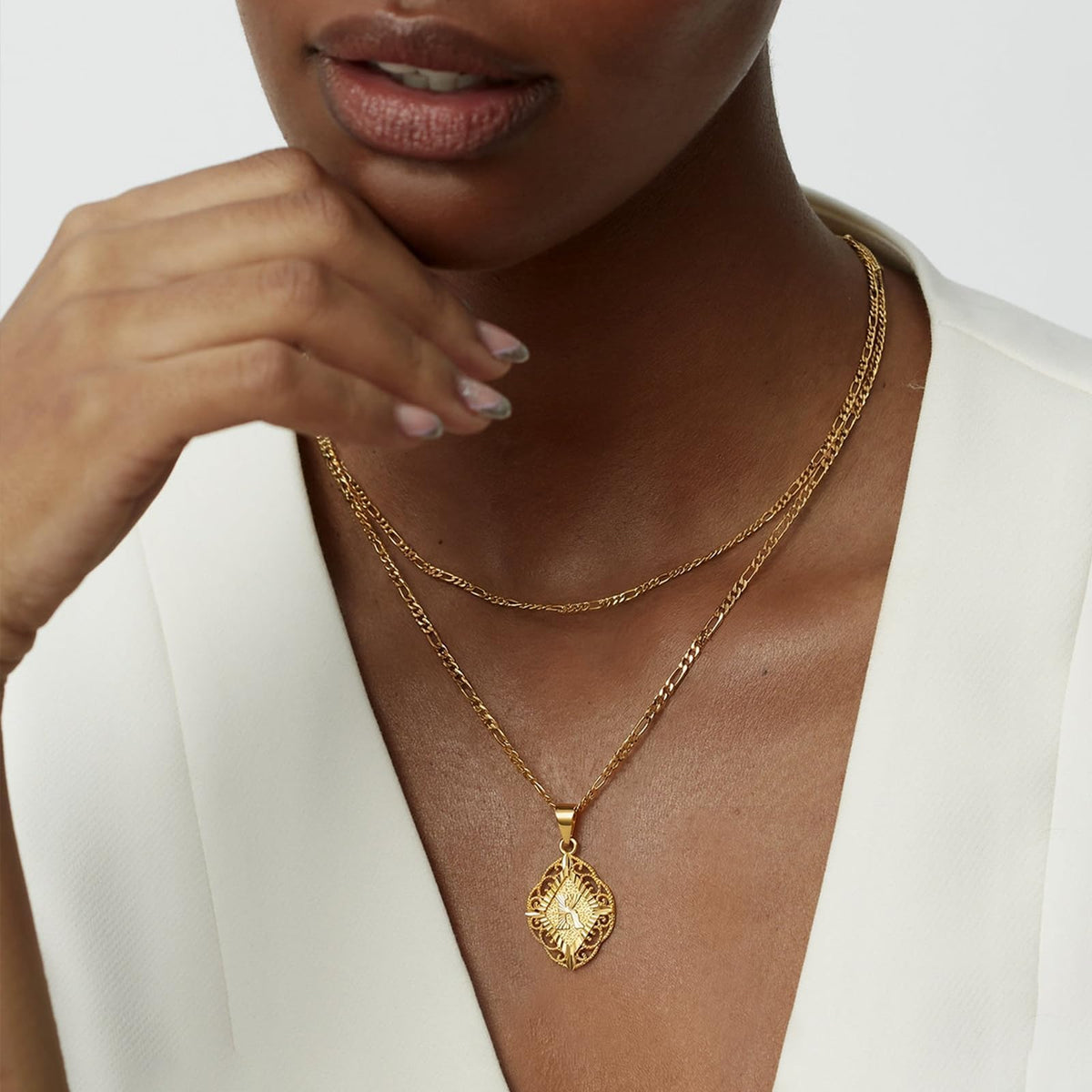 Diamond-Shaped Letter Initial Necklaces