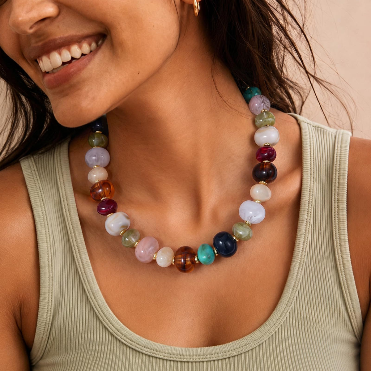Chunky Translucent Resin Beaded Necklaces