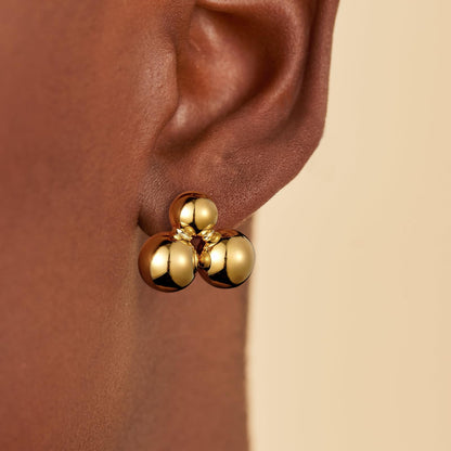 Gold Beaded Hoop Earrings