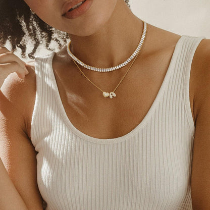 Bubble Heart Initial Necklaces