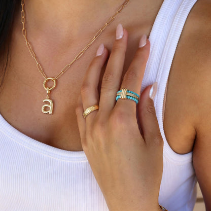 Stackable Beaded Band Rings