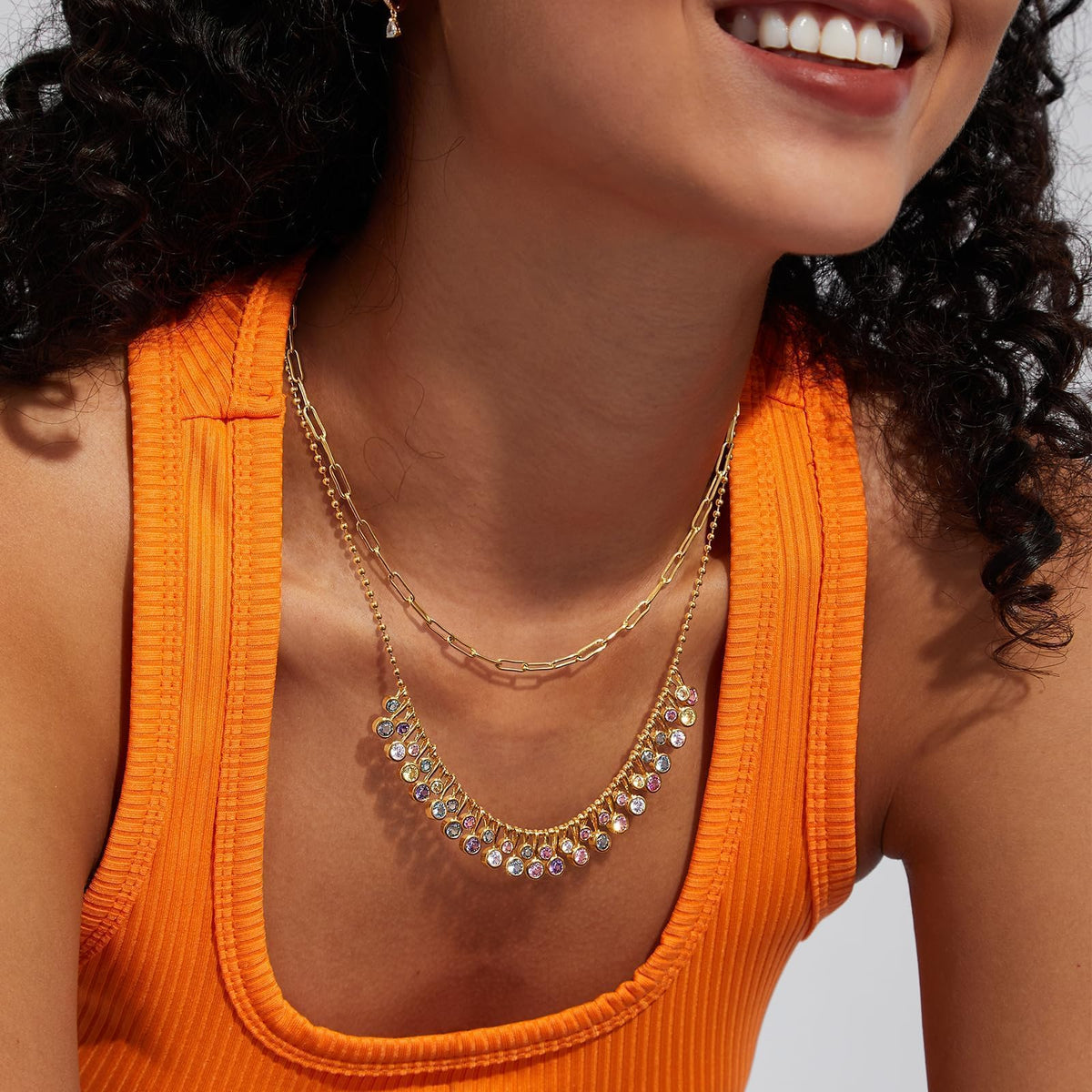 Cubic Zirconia Charm Necklace