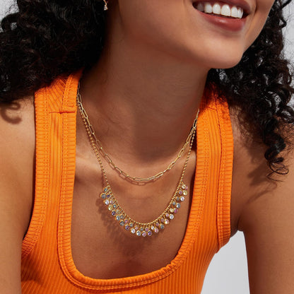 Cubic Zirconia Charm Necklace
