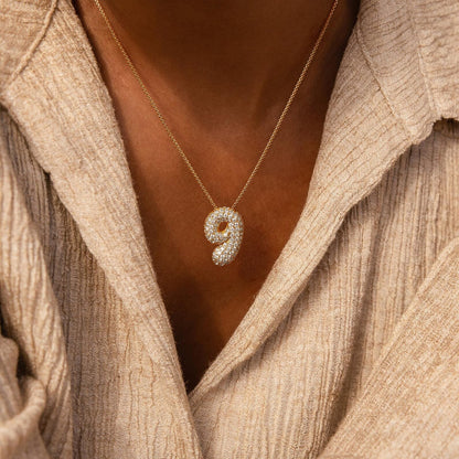 Bubble Number Pendant Necklaces
