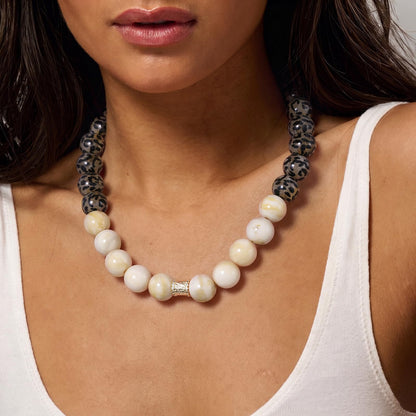 Leopard Print Resin Beaded Necklace