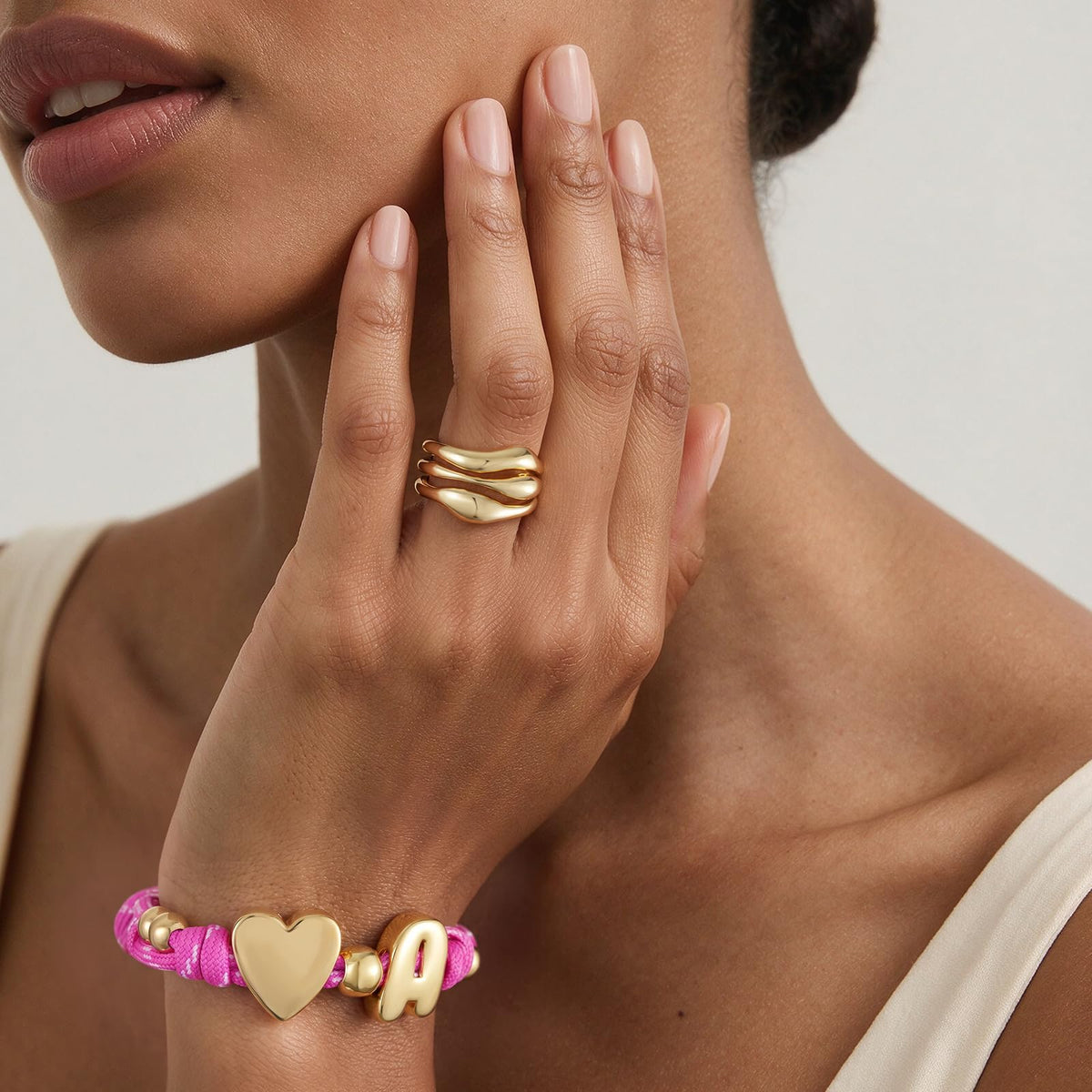 Gold Plated Stackable Open Band Ring