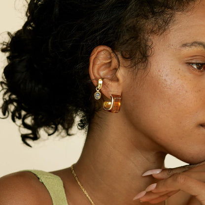 Acrylic Drop Earrings for Women, Chunky Resin Hoop