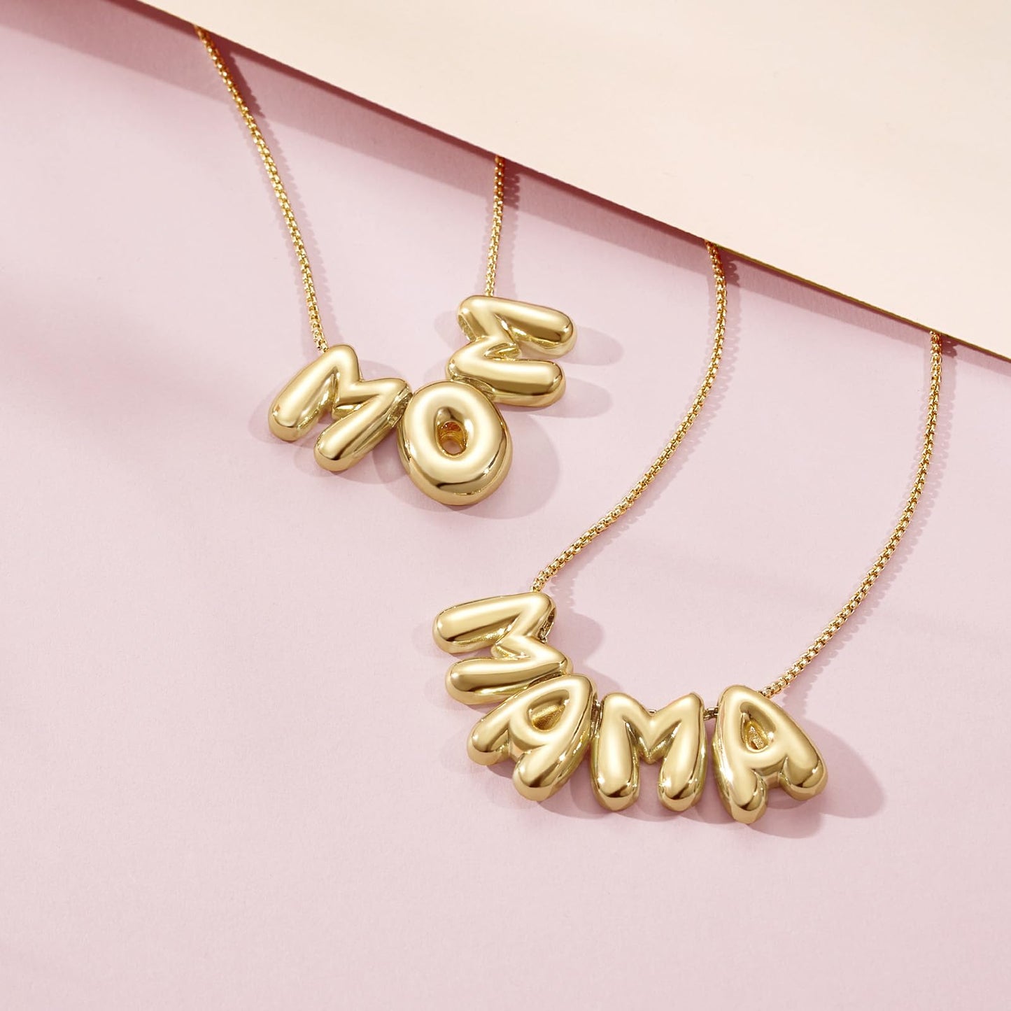 Bubble Charm Letter Mama Necklaces