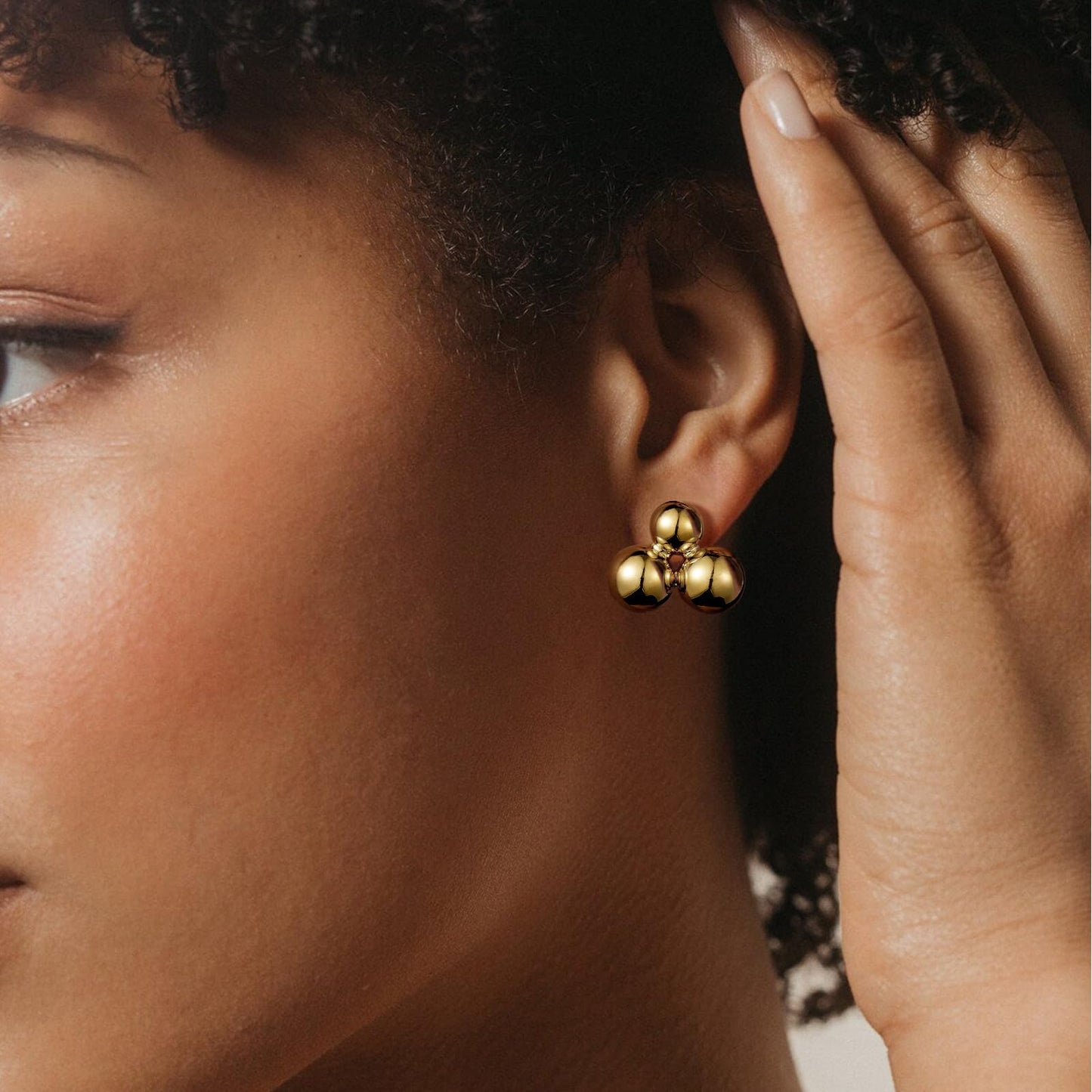 Gold Beaded Hoop Earrings