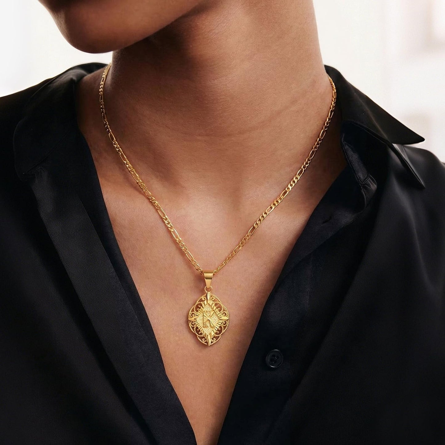 Diamond-Shaped Letter Initial Necklaces