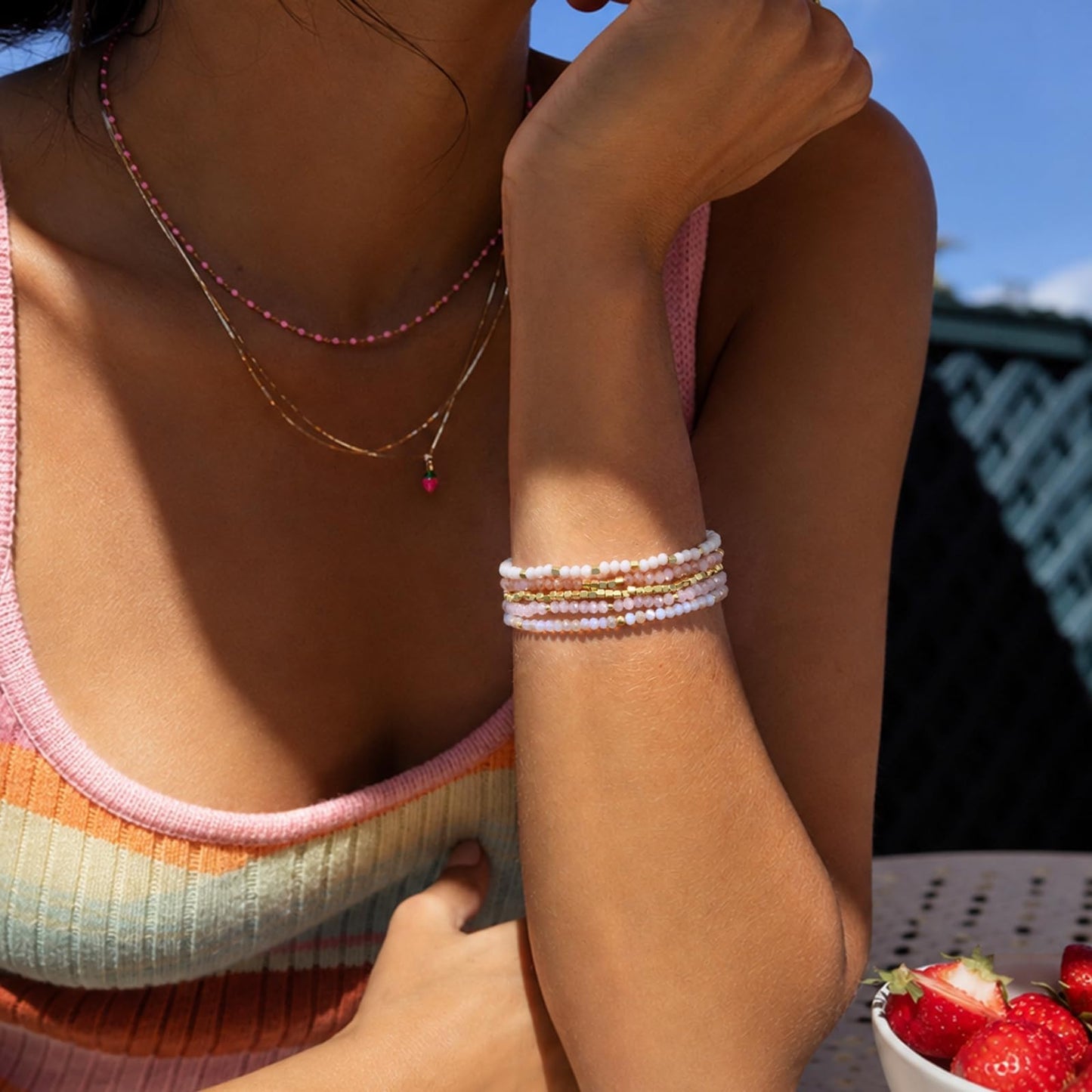 Stackable Crystal Beaded Bracelets