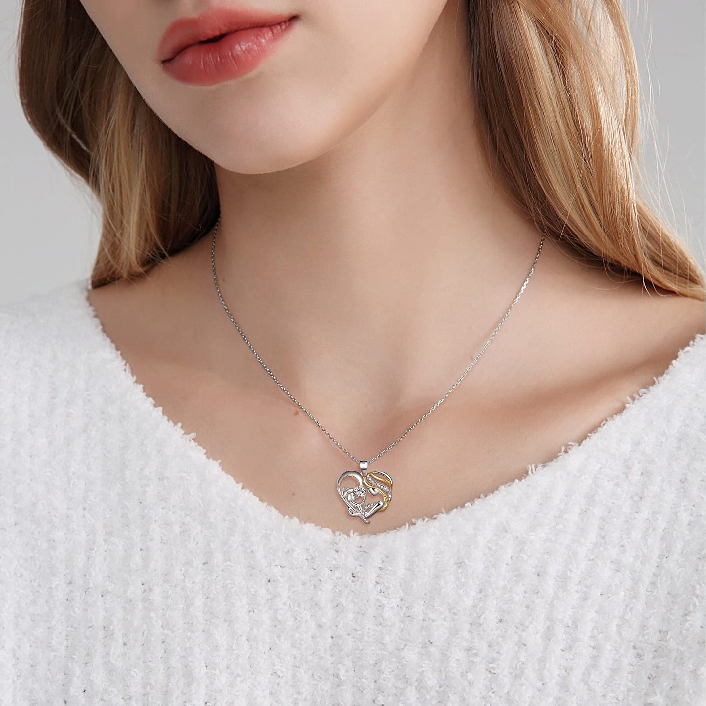 Sterling Silver Mom Necklace