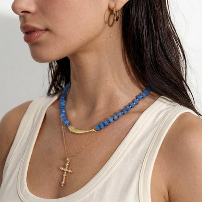 Beaded Fish Charm Necklace