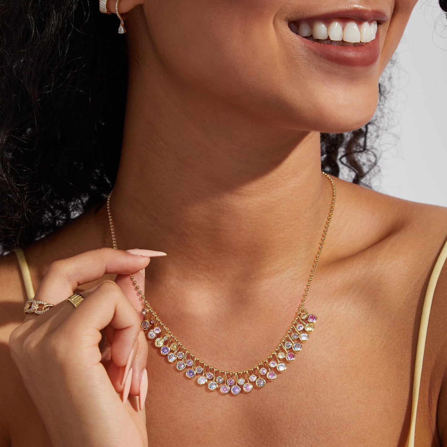Cubic Zirconia Charm Necklace