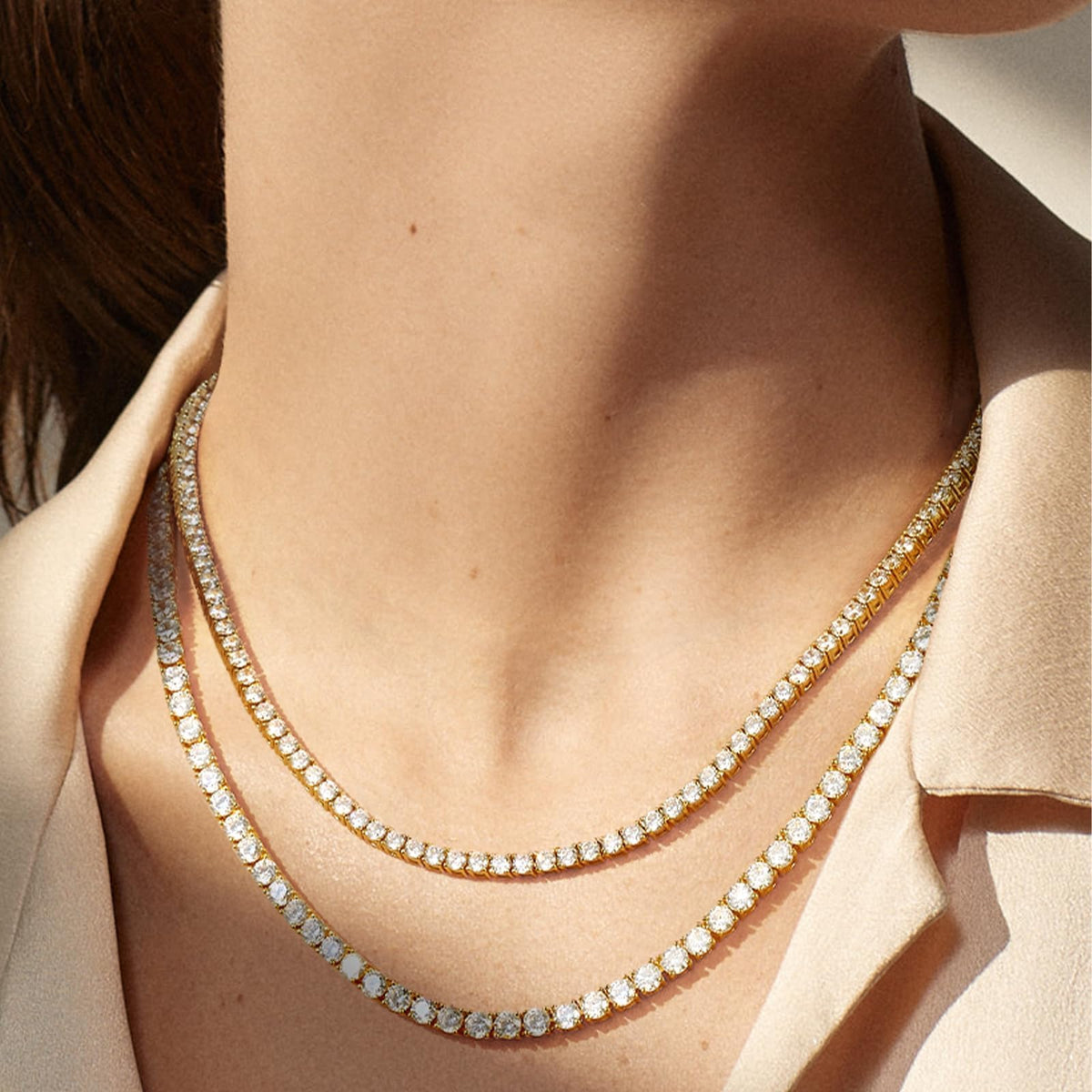 Tennis Rhinestone Necklaces