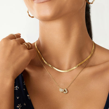 Bubble Heart Initial Necklaces