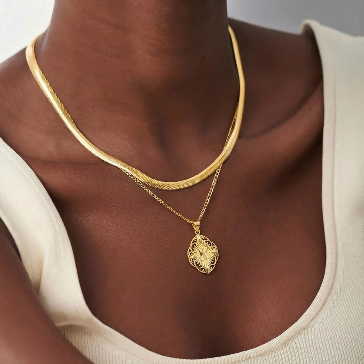 Diamond-Shaped Letter Initial Necklaces