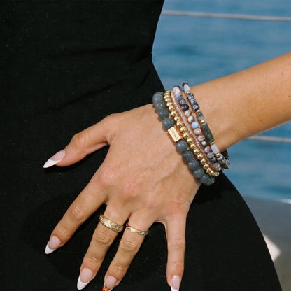 Natural Stone Stackable Beaded Bracelet