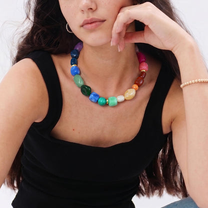 Chunky Resin Irregular Beaded Necklaces