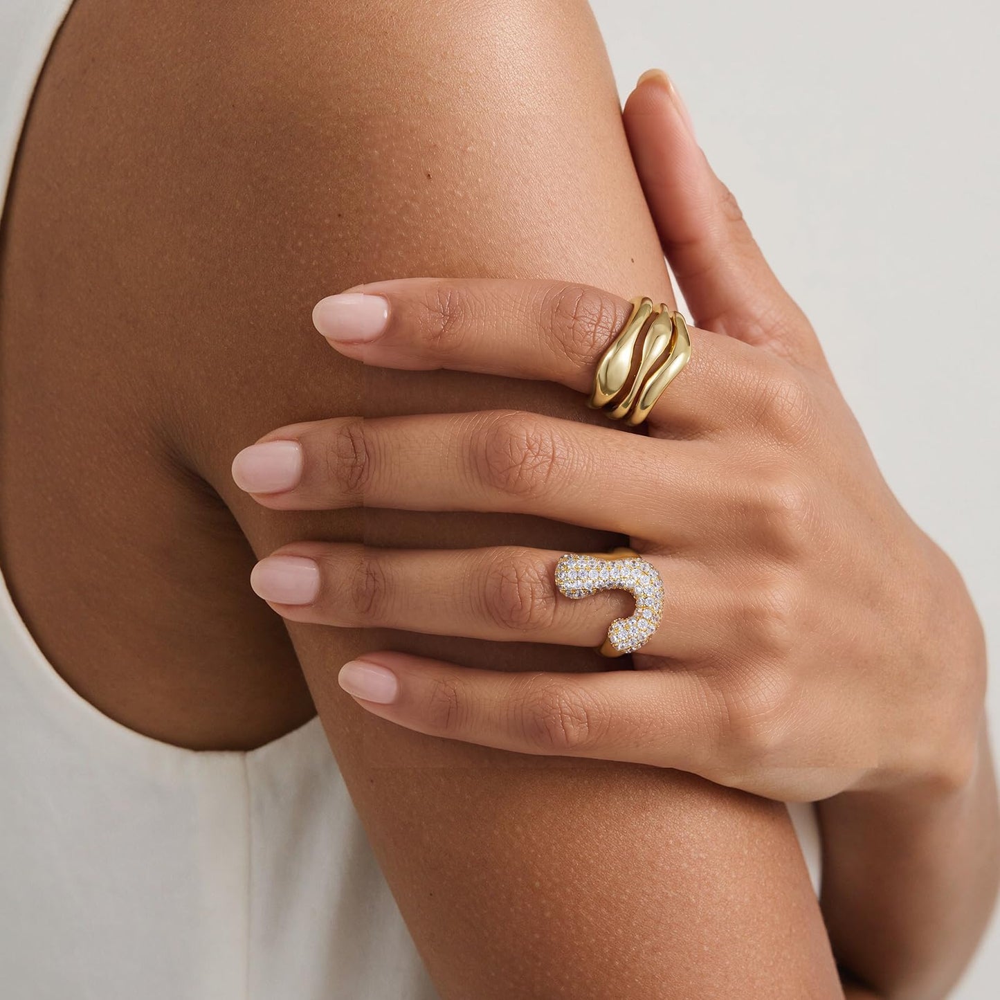 Gold Plated Stackable Open Band Ring