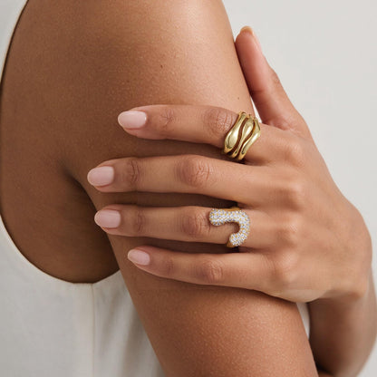 Gold Plated Stackable Open Band Ring
