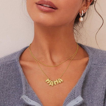 Bubble Charm Letter Mama Necklaces