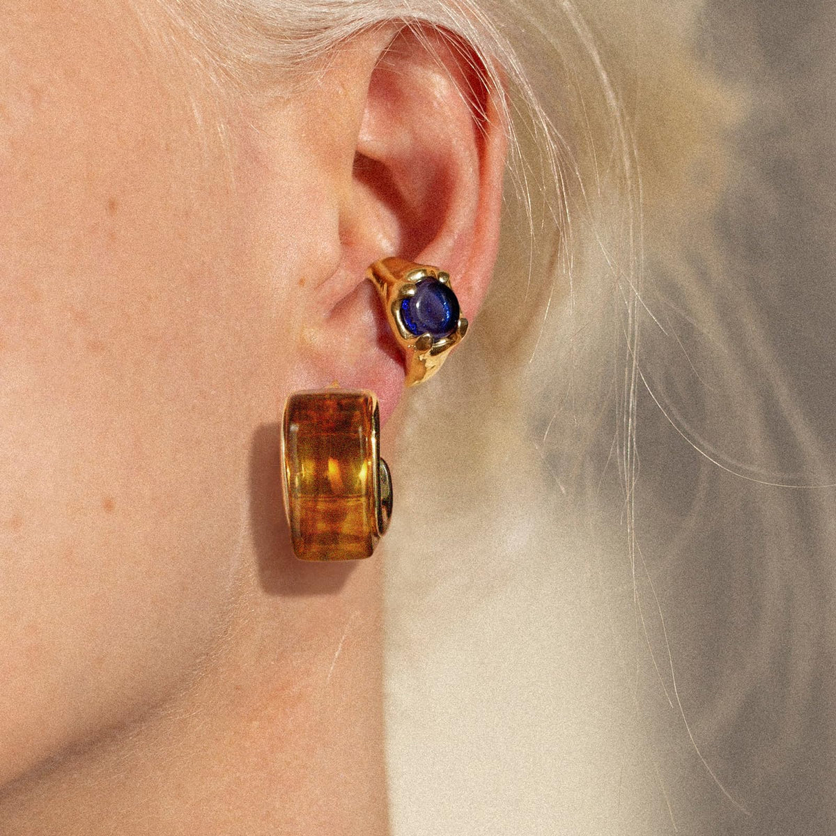 Acrylic Drop Earrings for Women, Chunky Resin Hoop