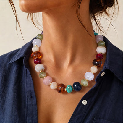 Chunky Translucent Resin Beaded Necklaces