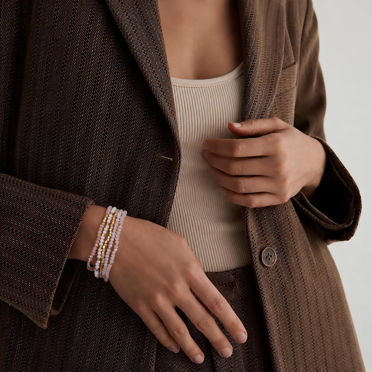 Stackable Crystal Beaded Bracelets