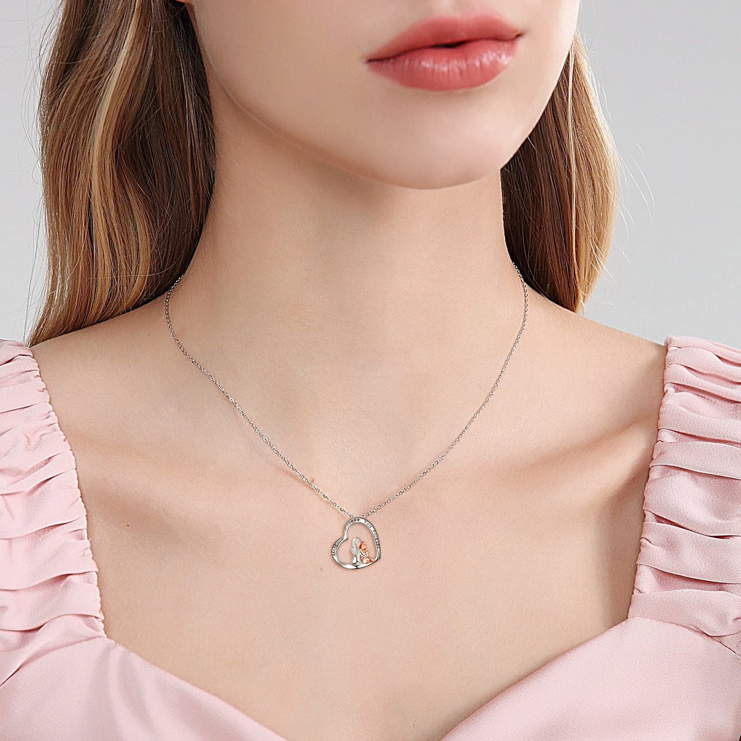 Sterling Silver Mom Necklace