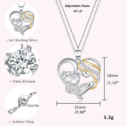 Sterling Silver Mom Necklace