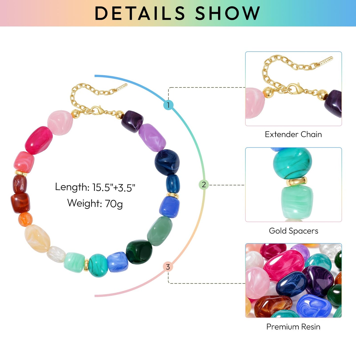 Chunky Resin Irregular Beaded Necklaces