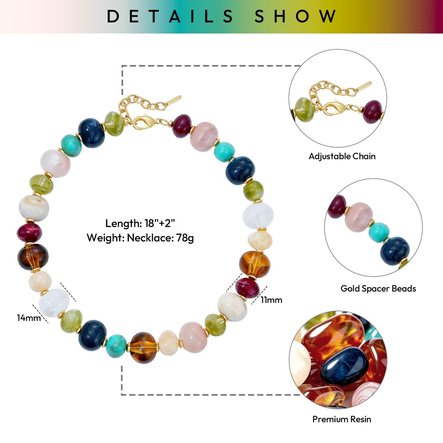 Chunky Translucent Resin Beaded Necklaces