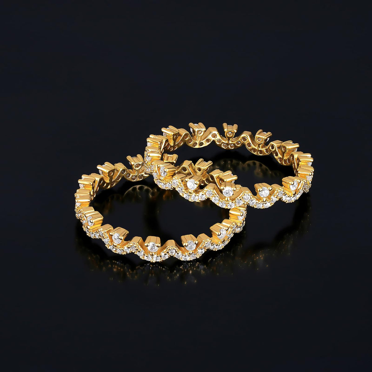 Gold Plated Pave CZ Crown Ring