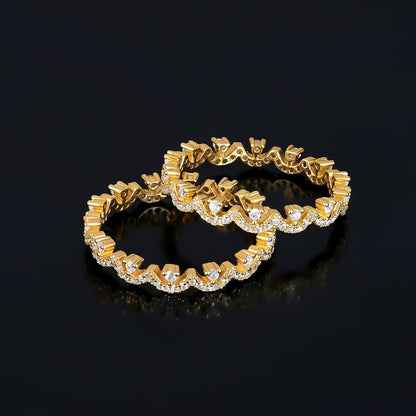 Gold Plated Pave CZ Crown Ring
