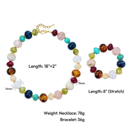 Chunky Translucent Resin Beaded Necklaces and Bracelet Set