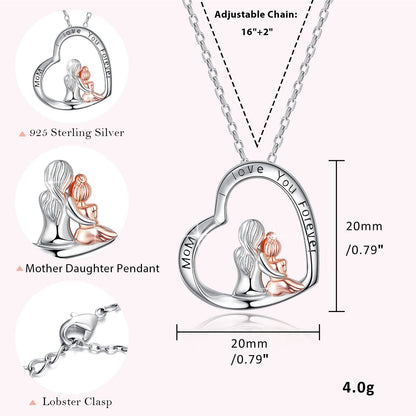 Sterling Silver Mom Necklace