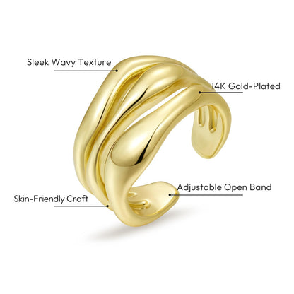 Gold Plated Stackable Open Band Ring